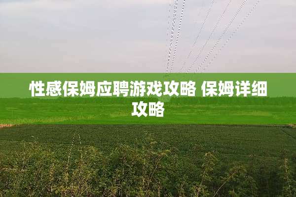 **保姆应聘游戏攻略 保姆详细攻略 **保姆应聘游戏攻略 保姆详细攻略