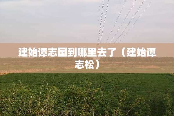 建始谭志国到哪里去了(建始谭志松) 建始谭志国到哪里去了(建始谭志松)