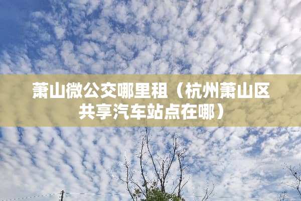 萧山微公交哪里租(杭州萧山区共享汽车站点在哪) 萧山微公交哪里租(杭州萧山区共享汽车站点在哪)