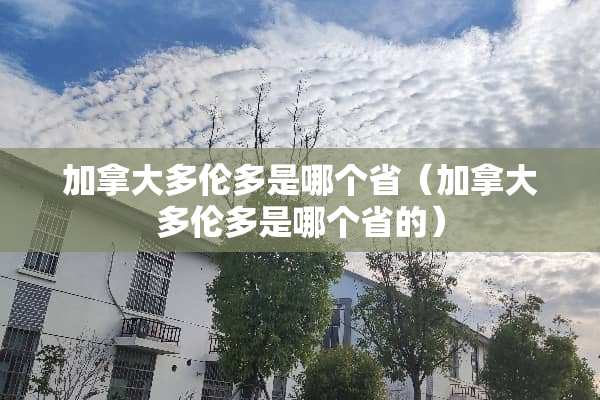 加拿大多伦多是哪个省(加拿大多伦多是哪个省的) 加拿大多伦多是哪个省(加拿大多伦多是哪个省的)