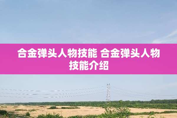 合金**人物技能 合金**人物技能介绍 合金**人物技能 合金**人物技能介绍