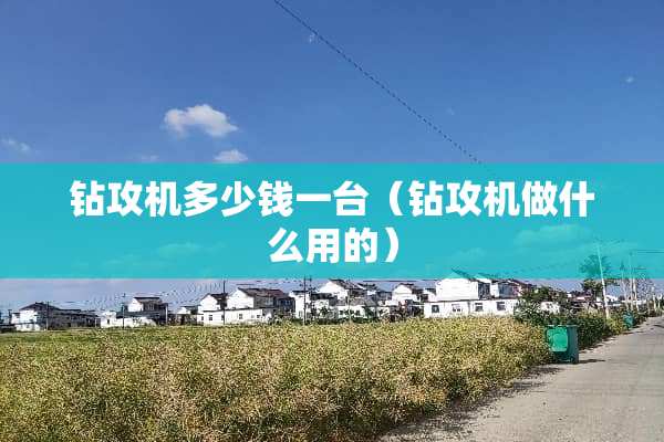 钻攻机多少钱一台(钻攻机做什么用的) 钻攻机多少钱一台(钻攻机做什么用的)