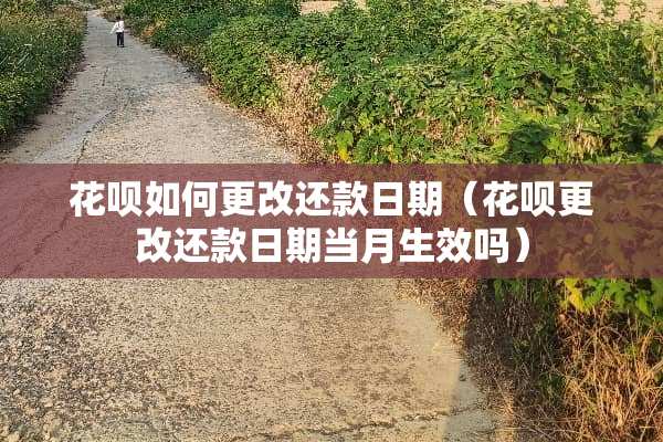 花呗如何更改还款日期(花呗更改还款日期当月生效吗) 花呗如何更改还款日期(花呗更改还款日期当月生效吗)