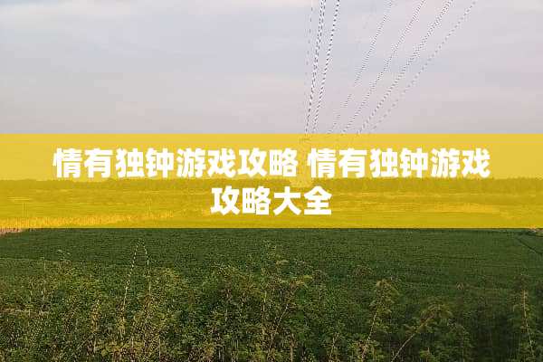 情有独钟游戏攻略 情有独钟游戏攻略大全 情有独钟游戏攻略 情有独钟游戏攻略大全