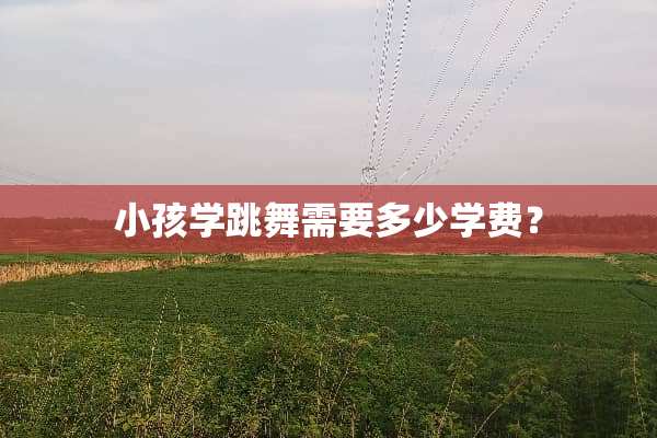 小孩学跳舞需要多少学费？