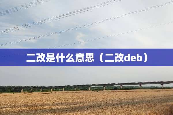 二改是什么意思(二改deb) 二改是什么意思(二改deb)