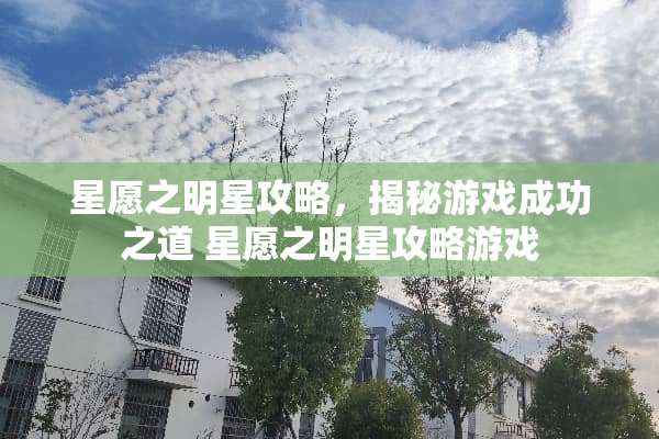 星愿之明星攻略，揭秘游戏成功之道 星愿之明星攻略游戏