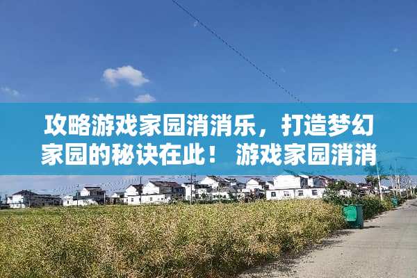 攻略游戏家园消消乐，打造梦幻家园的秘诀在此！ 游戏家园消消乐攻略