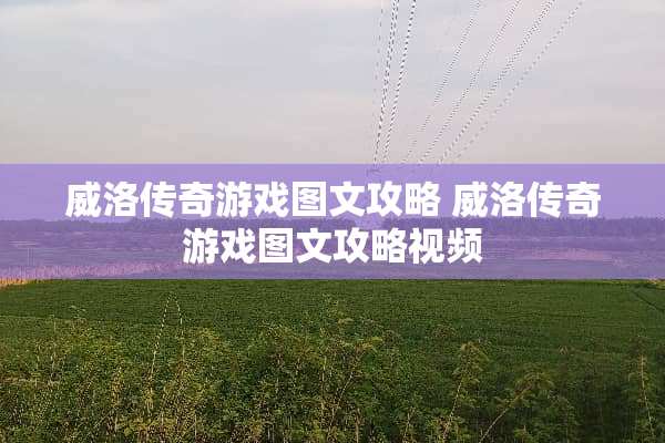 威洛传奇游戏图文攻略 威洛传奇游戏图文攻略视频