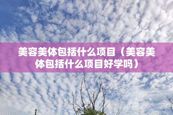 美容美体包括什么项目（美容美体包括什么项目好学吗）