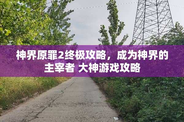 神界原罪2终极攻略,成为神界的主宰者 大神游戏攻略 神界原罪2终极攻略,成为神界的主宰者 大神游戏攻略