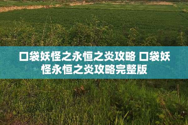 口袋妖怪之永恒之炎攻略 口袋妖怪永恒之炎攻略完整版 口袋妖怪之永恒之炎攻略 口袋妖怪永恒之炎攻略完整版