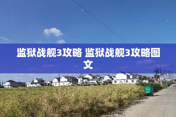 监狱战舰3攻略 监狱战舰3攻略图文