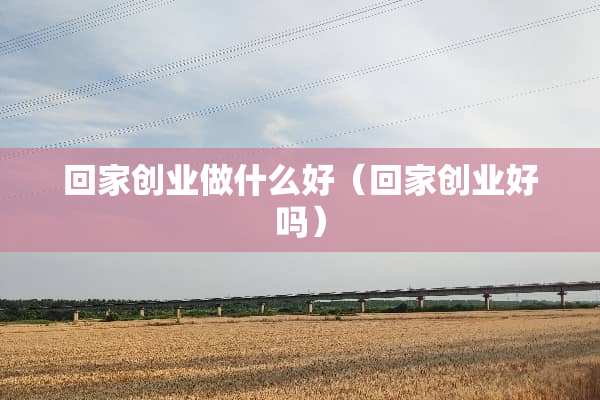 回家创业做什么好(回家创业好吗) 回家创业做什么好(回家创业好吗)
