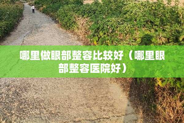 哪里做眼部整容比较好(哪里眼部整容医院好) 哪里做眼部整容比较好(哪里眼部整容医院好)