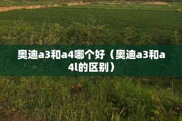 奥迪a3和a4哪个好(奥迪a3和a4l的区别) 奥迪a3和a4哪个好(奥迪a3和a4l的区别)