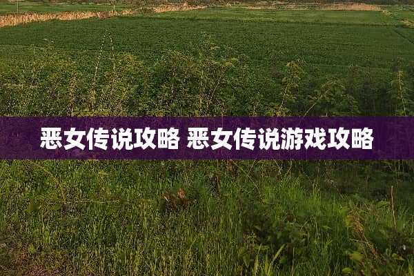 恶女传说攻略 恶女传说游戏攻略