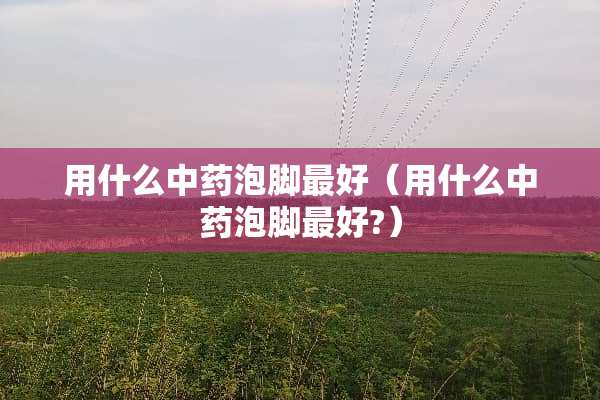 用什么中药泡脚最好(用什么中药泡脚最好?) 用什么中药泡脚最好(用什么中药泡脚最好?)