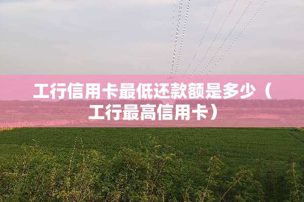 工行***最低还款额是多少(工行最高***) 工行***最低还款额是多少(工行最高***)