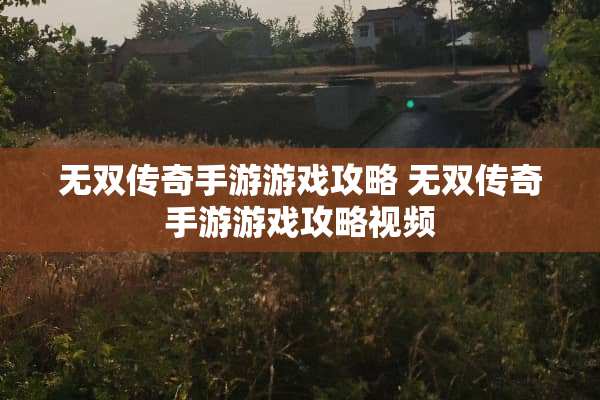 无双传奇手游游戏攻略 无双传奇手游游戏攻略视频 无双传奇手游游戏攻略 无双传奇手游游戏攻略视频