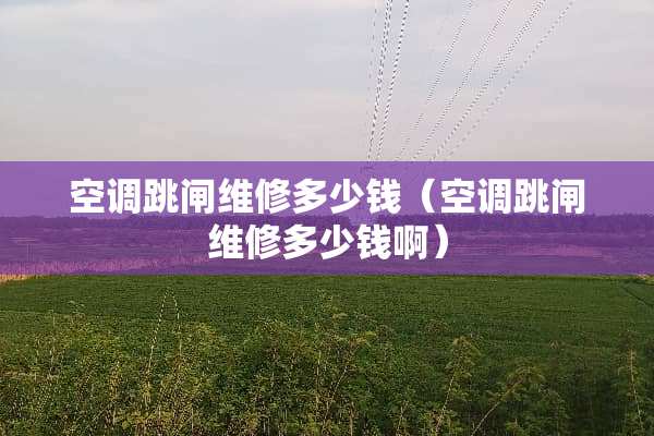 空调跳闸维修多少钱(空调跳闸维修多少钱啊) 空调跳闸维修多少钱(空调跳闸维修多少钱啊)