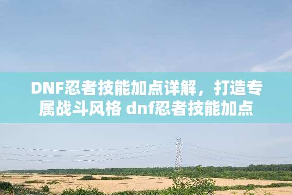 DNF忍者技能加点详解,打造专属战斗风格 dnf忍者技能加点 DNF忍者技能加点详解,打造专属战斗风格 dnf忍者技能加点