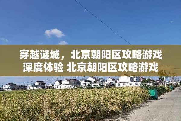 穿越谜城，北京朝阳区攻略游戏深度体验 北京朝阳区攻略游戏