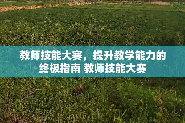 教师技能大赛,提升教学能力的终极指南 教师技能大赛 教师技能大赛,提升教学能力的终极指南 教师技能大赛