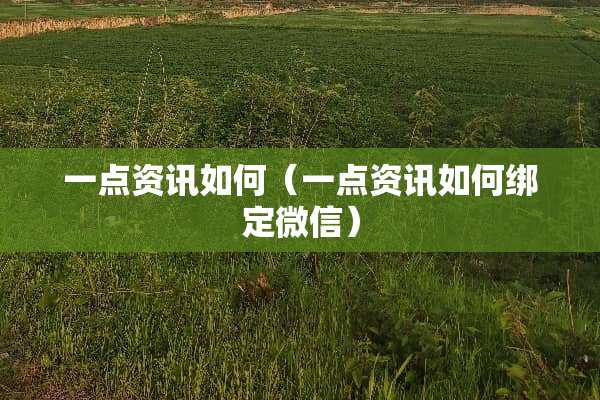 一点资讯如何(一点资讯如何绑定微信) 一点资讯如何(一点资讯如何绑定微信)