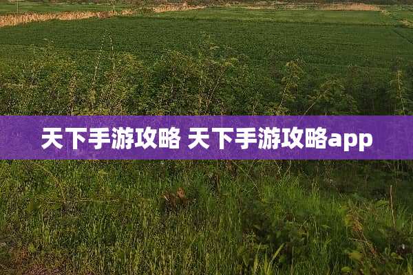 天下手游攻略 天下手游攻略app 天下手游攻略 天下手游攻略app