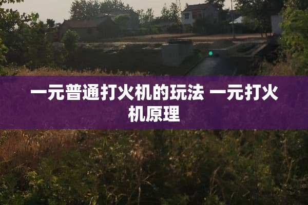 一元普通打火机的玩法 一元打火机原理 一元普通打火机的玩法 一元打火机原理