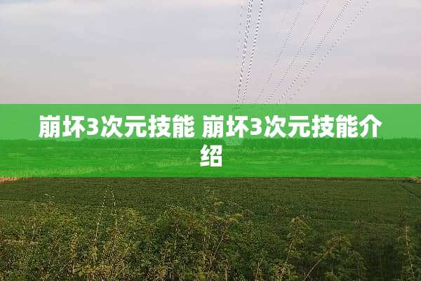 崩坏3次元技能 崩坏3次元技能介绍