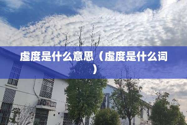 虚度是什么意思（虚度是什么词）