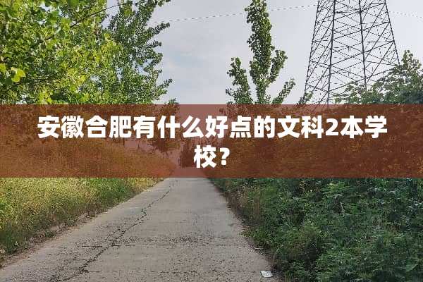 安徽合肥有什么好点的文科2本学校？