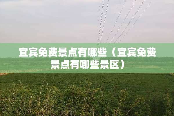 宜宾免费景点有哪些(宜宾免费景点有哪些景区)