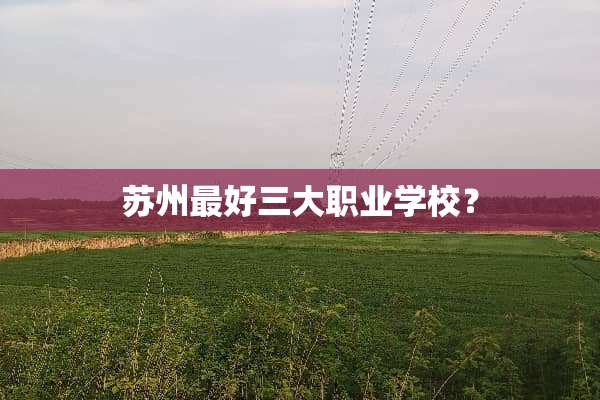 苏州最好三大职业学校？