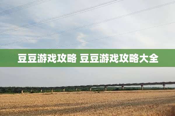 豆豆游戏攻略 豆豆游戏攻略大全