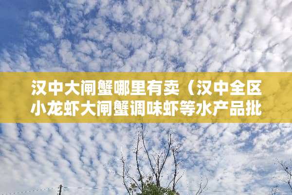 汉中大闸蟹哪里有卖(汉中全区小龙虾大闸蟹调味虾等水产品批发)