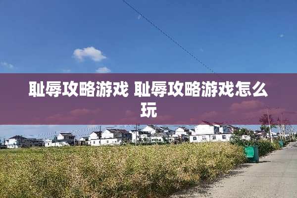 耻辱攻略游戏 耻辱攻略游戏怎么玩