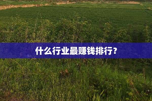 什么行业最赚钱排行？