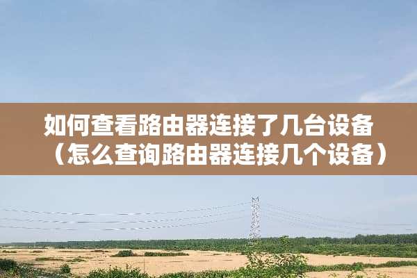 如何查看路由器连接了几台设备(怎么查询路由器连接几个设备) 如何查看路由器连接了几台设备(怎么查询路由器连接几个设备)