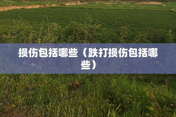 损伤包括哪些(跌打损伤包括哪些) 损伤包括哪些(跌打损伤包括哪些)