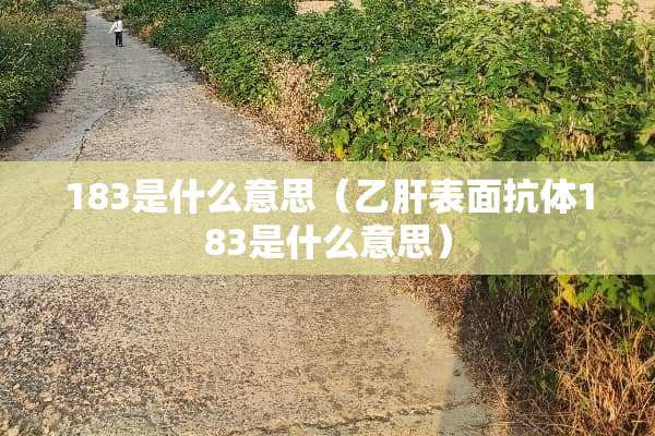 183是什么意思(乙肝表面抗体183是什么意思) 183是什么意思(乙肝表面抗体183是什么意思)