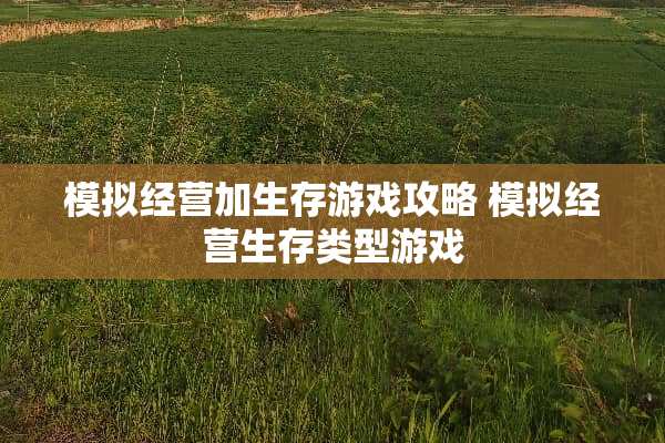 模拟经营加生存游戏攻略 模拟经营生存类型游戏 模拟经营加生存游戏攻略 模拟经营生存类型游戏