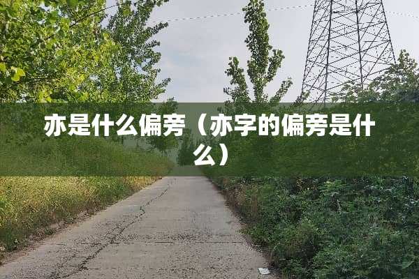 亦是什么偏旁（亦字的偏旁是什么）