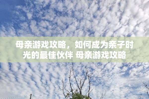 母亲游戏攻略，如何成为亲子时光的最佳伙伴 母亲游戏攻略