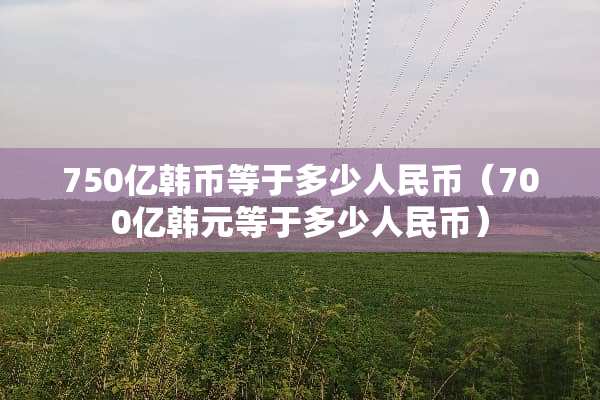 750亿韩币等于多少人民币（700亿韩元等于多少人民币）