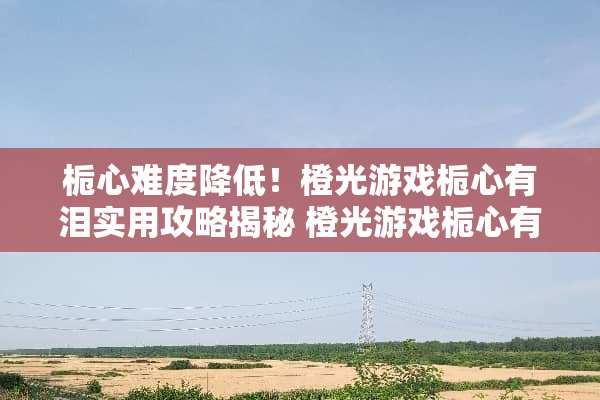 栀心难度降低！橙光游戏栀心有泪实用攻略揭秘 橙光游戏栀心有泪攻略