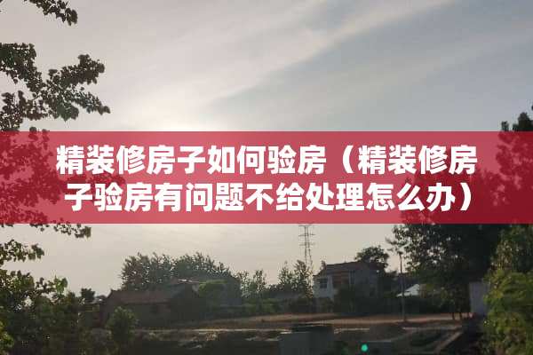 精装修房子如何验房(精装修房子验房有问题不给处理怎么办) 精装修房子如何验房(精装修房子验房有问题不给处理怎么办)
