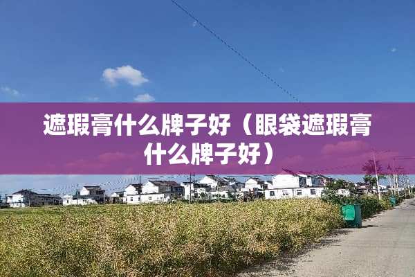 遮瑕膏什么牌子好(眼袋遮瑕膏什么牌子好) 遮瑕膏什么牌子好(眼袋遮瑕膏什么牌子好)